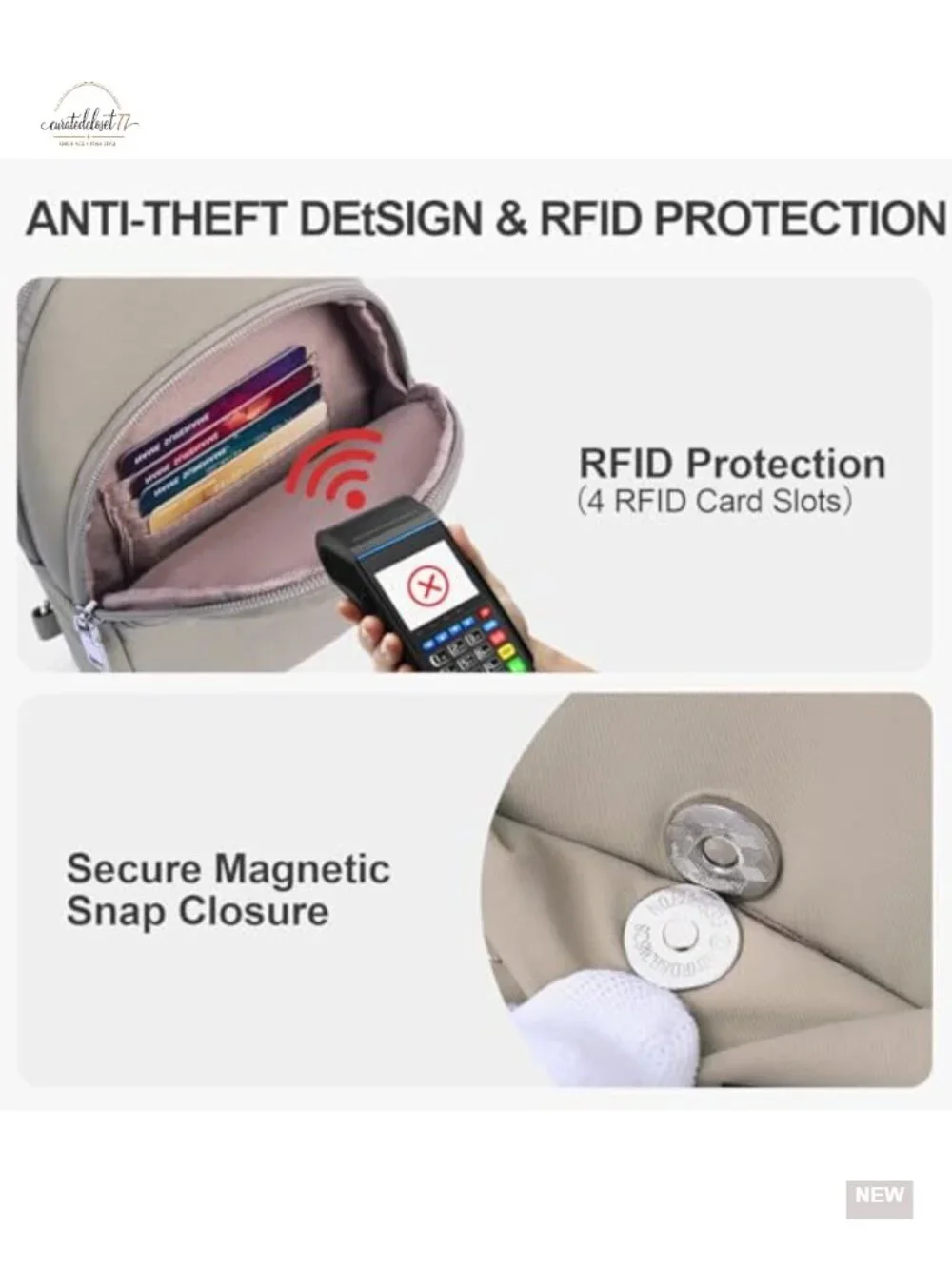 Small Sling Bag for Women Puffer Crossbody Anti Theft Travel RFID Purse